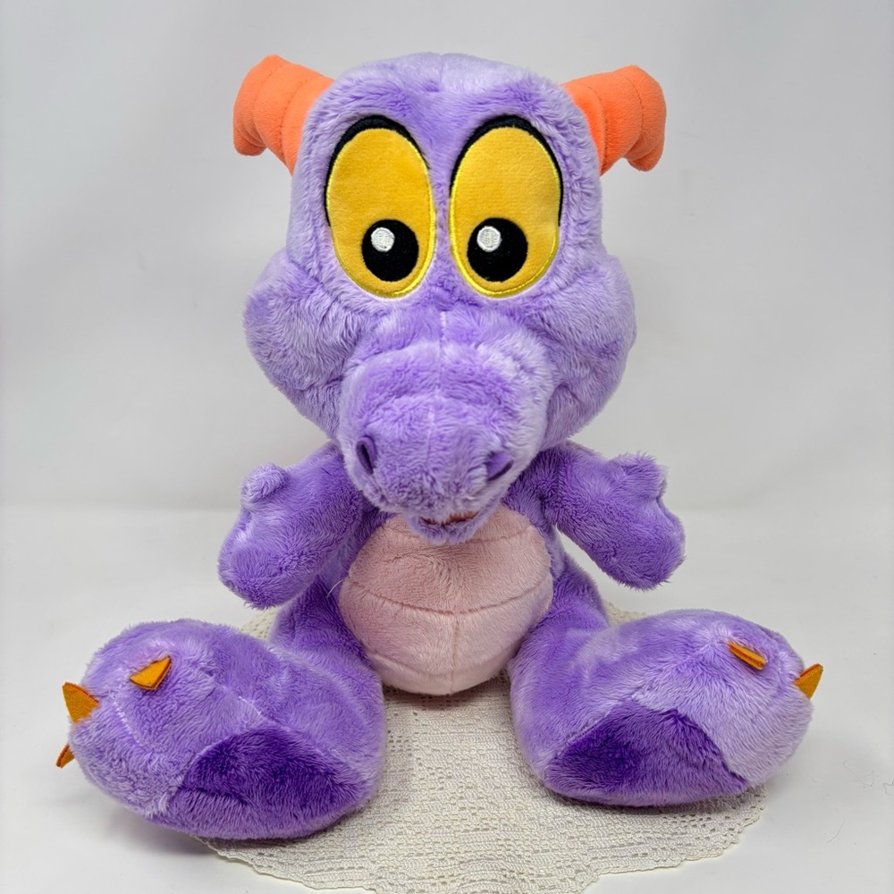 Walt Disney World Parks Epcot Soft Fur FIGMENT Big Feet Plush Purple Dinosaur